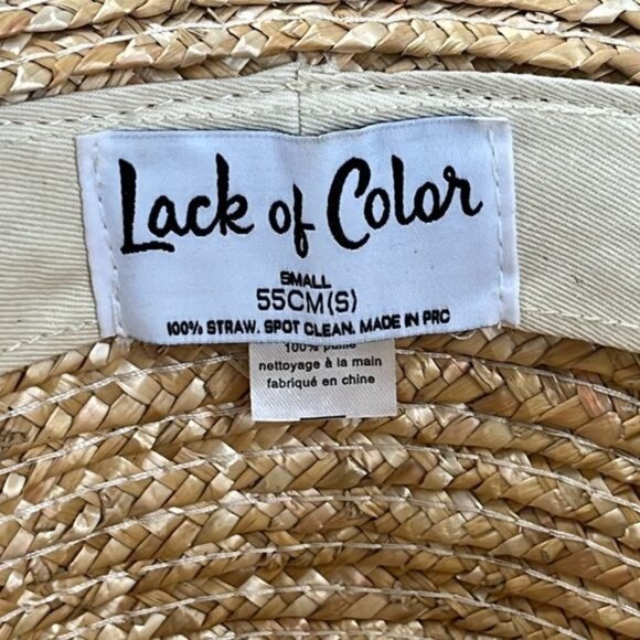 Lack of Color Straw Palm Leaf Boater Wide Brim Hat - Picture 4 of 6